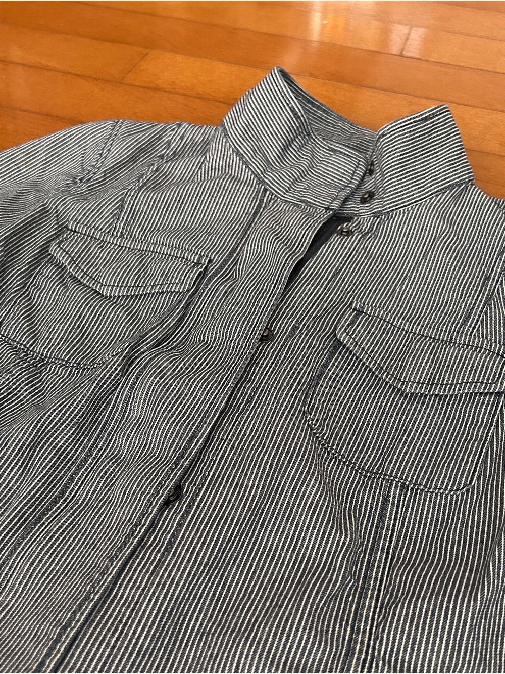 Talbots Black and White Pinstripe Utility Jacket - Picture 6 of 6